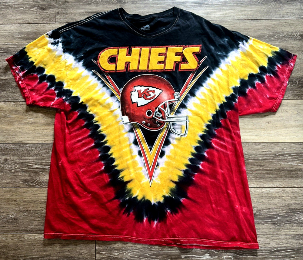 Vintage Majestic Athletic Kansas City Chiefs Tie Dye Graphic Tee Men’s Size 3XL